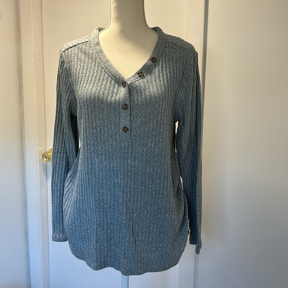 Isabel Maternity. Size XL. Long sleeve, v neck, blue